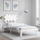Bed frame without mattress solid pine wood white 90x200 cm