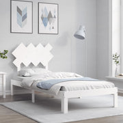 Bedframe massief grenenhout wit 90x200 cm