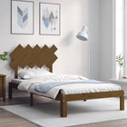 Bedframe Met Hoofdbord Massief Hout 100 x 200 cm Honingbruin