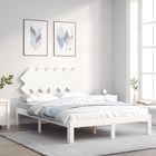 Bed frame without mattress solid pine wood white 120x200 cm