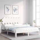 Bed frame without mattress solid pine white 140x200 cm