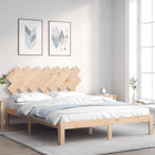 Bed frame with headboard solid wood