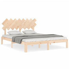 Bedframe Met Hoofdbord Massief Hout 160 x 200 cm Naturel