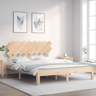 Bedframe Met Hoofdbord Massief Hout 160 x 200 cm Naturel