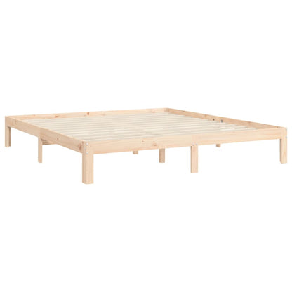 Bedframe Met Hoofdbord Massief Hout 6Ft Super King 180 x 200 cm Naturel