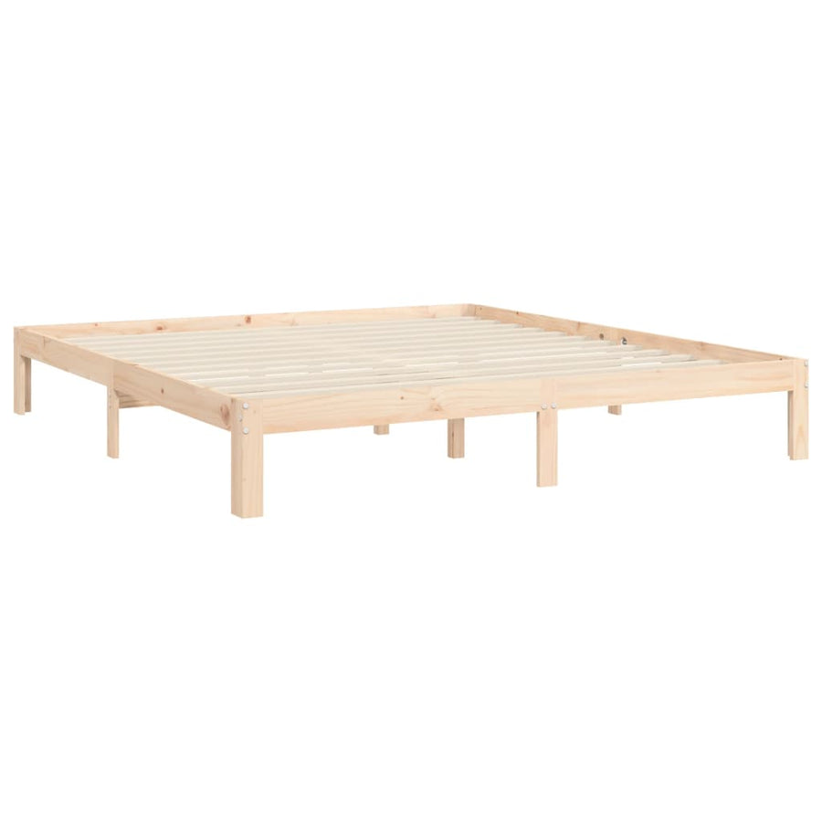 Bedframe Met Hoofdbord Massief Hout 6Ft Super King 180 x 200 cm Naturel