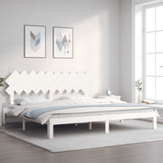 Bedframe massief grenenhout wit 200x200 cm