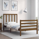 Bedframe met hoofdbord massief hout honingbruin 100x200 cm 100 x 200 cm Honingbruin