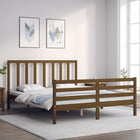 Bedframe met hoofdbord hout honingbruin 160x200 cm 160 x 200 cm Honingbruin