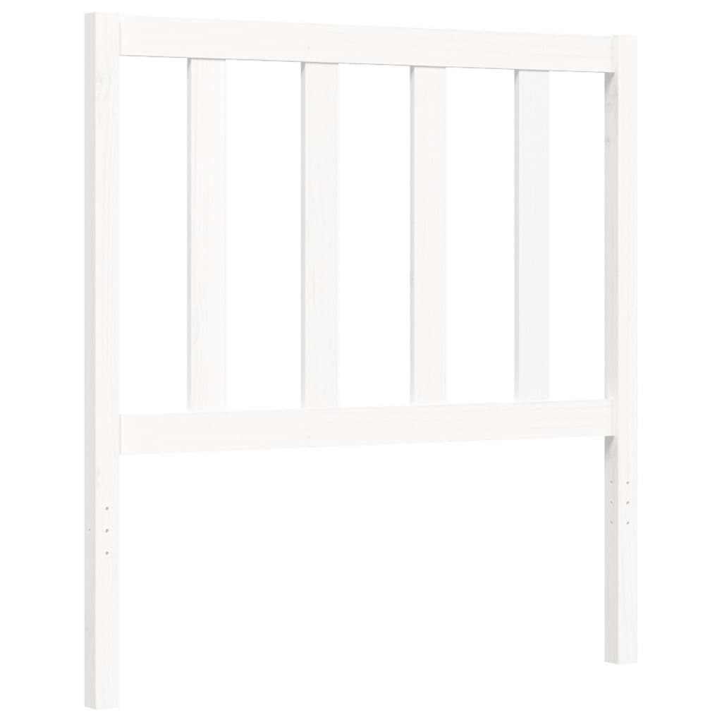 Bedframe Met Hoofdbord Massief Hout 100 x 200 cm Wit