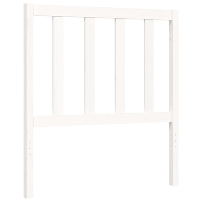 Bedframe Met Hoofdbord Massief Hout 100 x 200 cm Wit