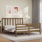 Bedframe Met Hoofdbord Hout 160 x 200 cm Honingbruin