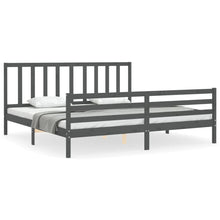 Bedframe Met Hoofdbord Massief Hout 200 x 200 cm Grijs