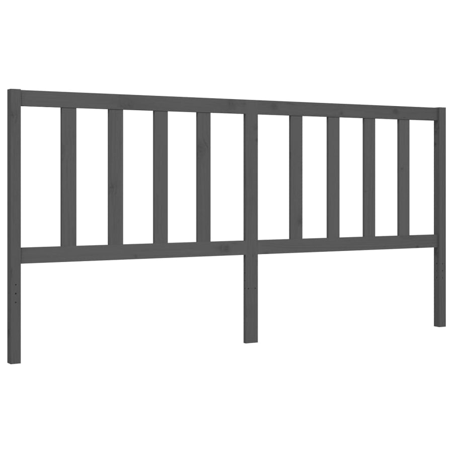 Bedframe Met Hoofdbord Massief Hout 200 x 200 cm Grijs
