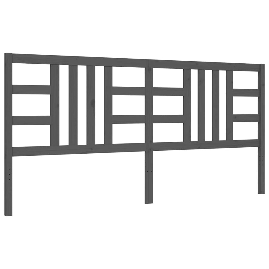 Bedframe Met Hoofdbord Massief Hout 200 x 200 cm Grijs