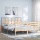 Bedframe Met Hoofdbord Massief Hout 160 x 200 cm Naturel