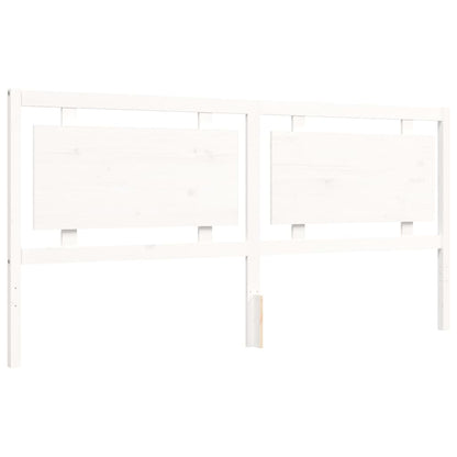 Bedframe Met Hoofdbord Massief Hout 200 x 200 cm Wit