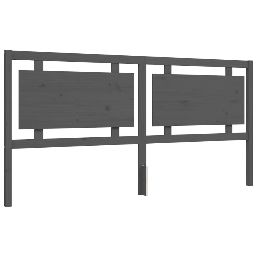 Bedframe Met Hoofdbord Massief Hout 200 x 200 cm Grijs