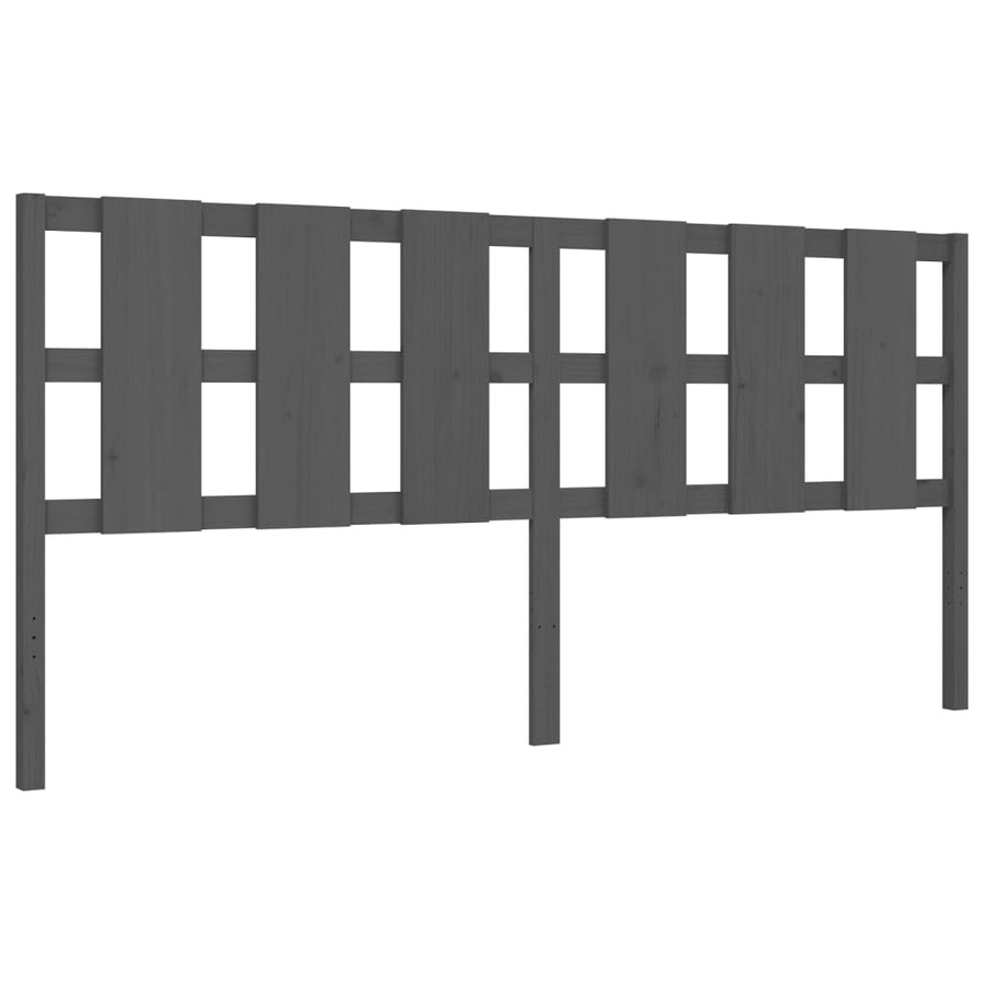 Bedframe Met Hoofdbord Massief Hout 200 x 200 cm Grijs