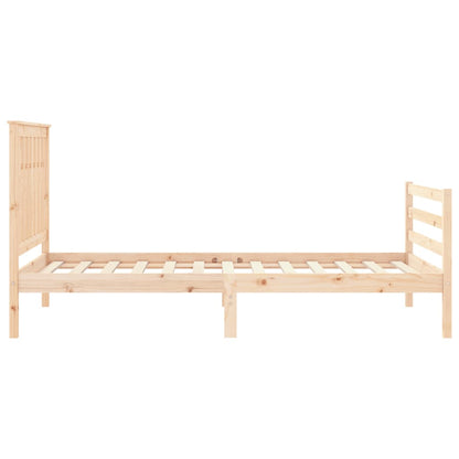 Bedframe Met Hoofdbord Massief Hout 100 x 200 cm Naturel
