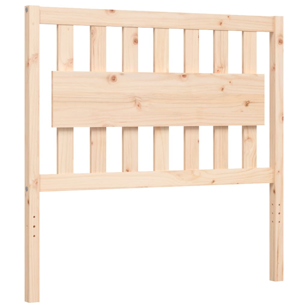Bedframe Met Hoofdbord Massief Hout 100 x 200 cm Naturel