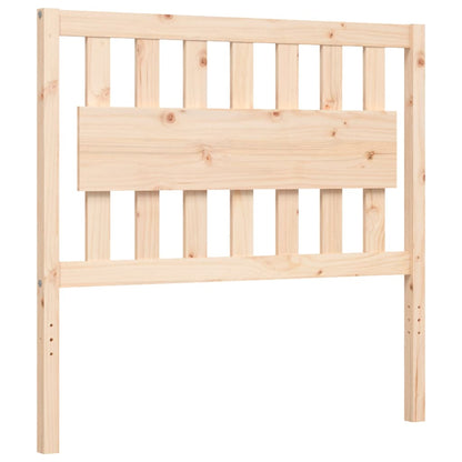 Bedframe Met Hoofdbord Massief Hout 100 x 200 cm Naturel