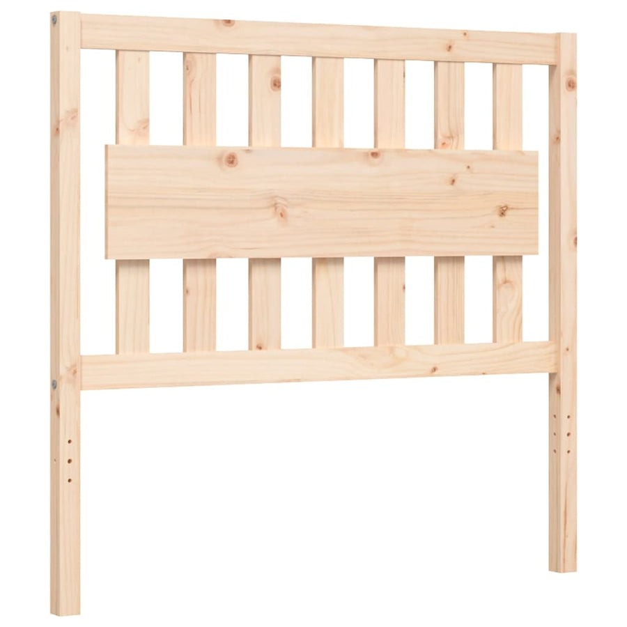 Bedframe Met Hoofdbord Massief Hout 100 x 200 cm Naturel