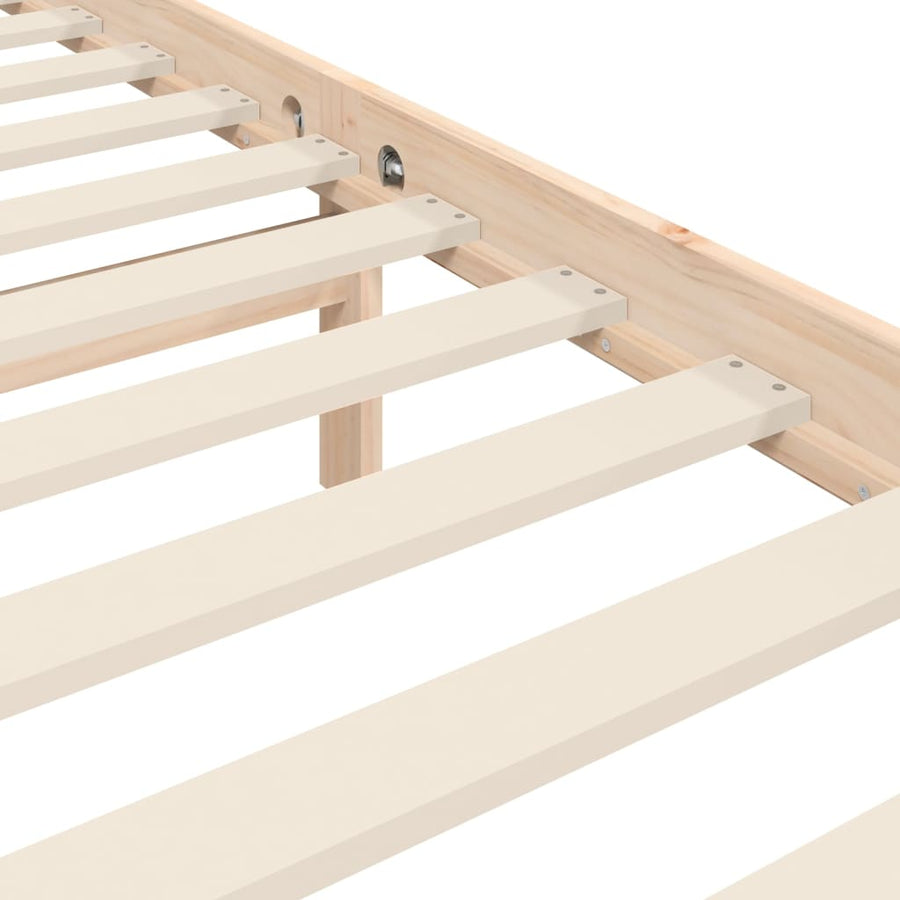 Bedframe Met Hoofdbord Massief Hout 100 x 200 cm Naturel