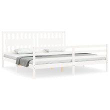 Bedframe Met Hoofdbord Massief Hout 200 x 200 cm Wit