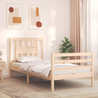 Bedframe Met Hoofdbord Massief Hout 100 x 200 cm Naturel