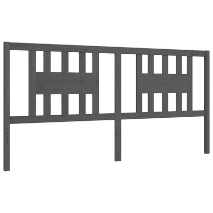 Bedframe Met Hoofdbord Massief Hout 200 x 200 cm Grijs