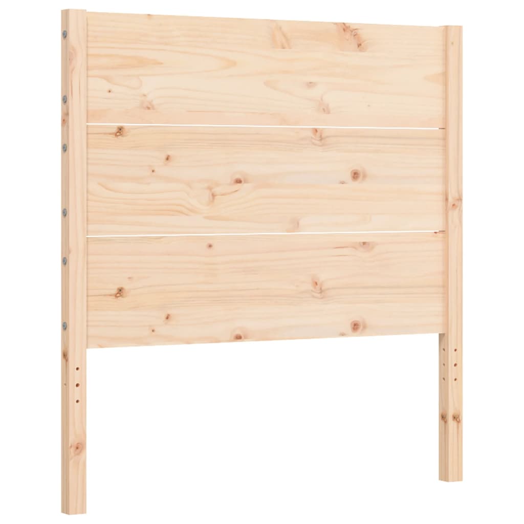 Bedframe Met Hoofdbord Massief Hout 100 x 200 cm Naturel