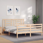 Bedframe Met Hoofdbord Massief Hout 160 x 200 cm Naturel