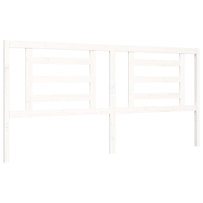 Bedframe Met Hoofdbord Massief Hout 200 x 200 cm Wit