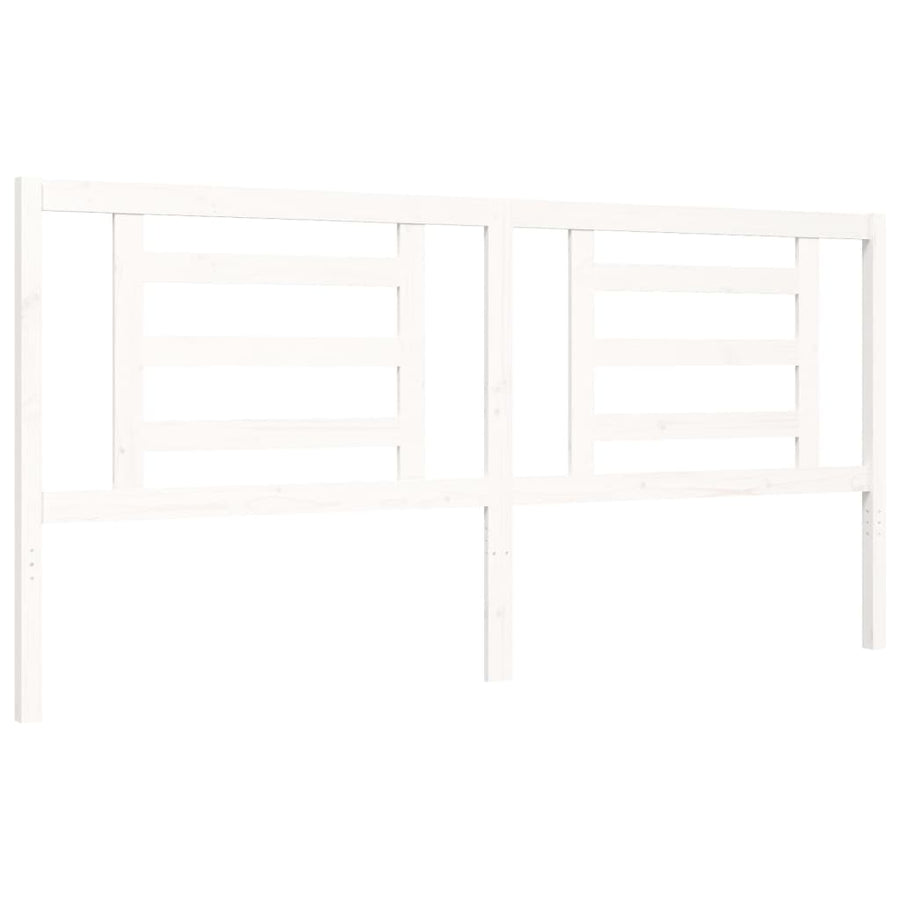 Bedframe Met Hoofdbord Massief Hout 200 x 200 cm Wit