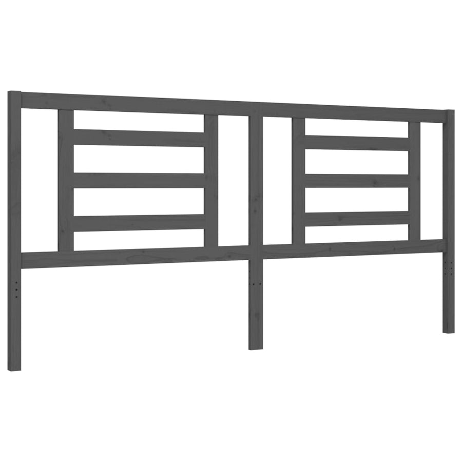 Bedframe Met Hoofdbord Massief Hout 200 x 200 cm Grijs