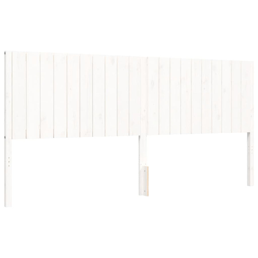Bedframe Met Hoofdbord Massief Hout 200 x 200 cm Wit