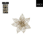 Mica Decorations Clip Poinsettia 1X8 Cm 6 Pieces Champagne