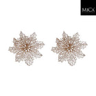 Mica Decorations Clip Poinsettia 3X13.5 Cm 2 Pieces Champagne