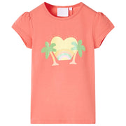 Kindershirt 116 koraal katoen