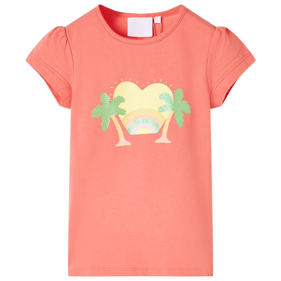 Kindershirt 116 koraalkleurig Koraal 116