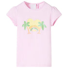 Kindershirt 116 lichtroze katoen elastaan