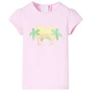 Kindershirt 128 lichtroze katoen elastaan