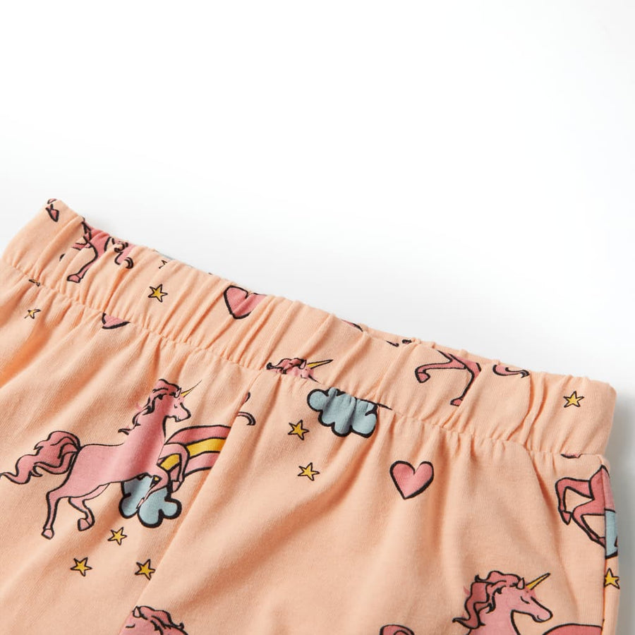 Kinderpyjama met korte mouwen 92 lichtoranje 92