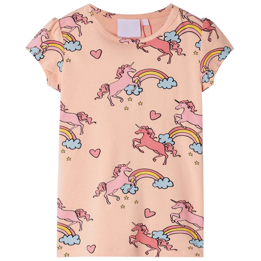 Kinderpyjama met korte mouwen 128 lichtoranje 128