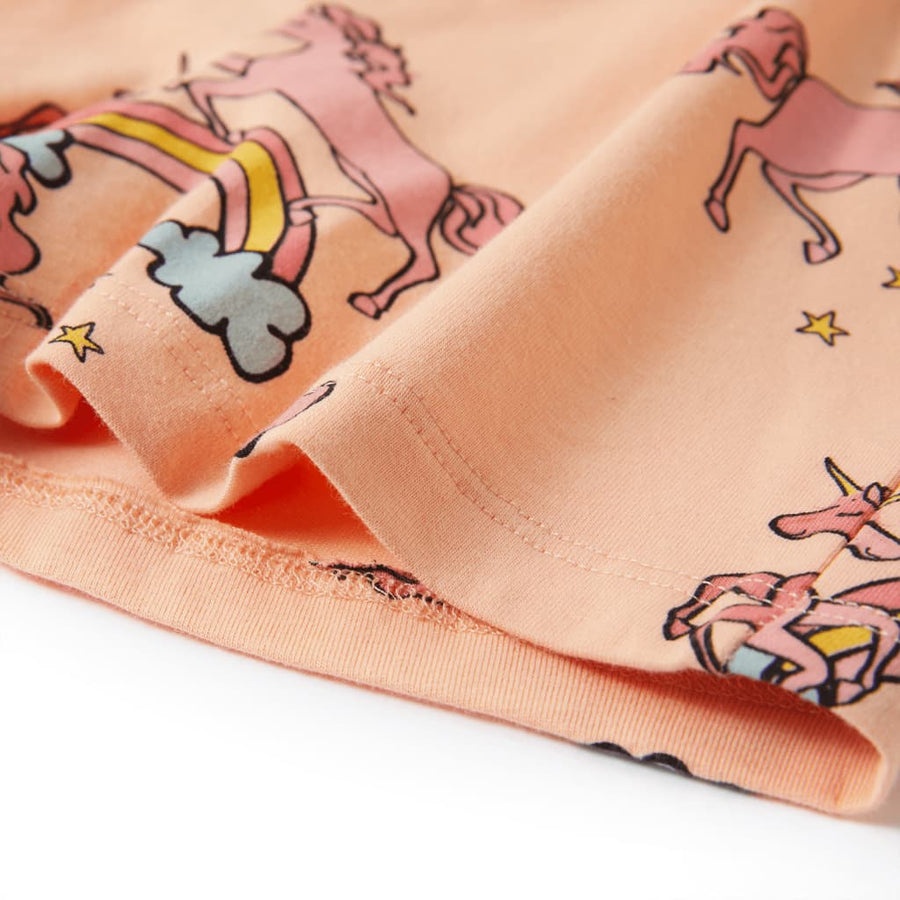 Kinderpyjama met korte mouwen 128 lichtoranje 128