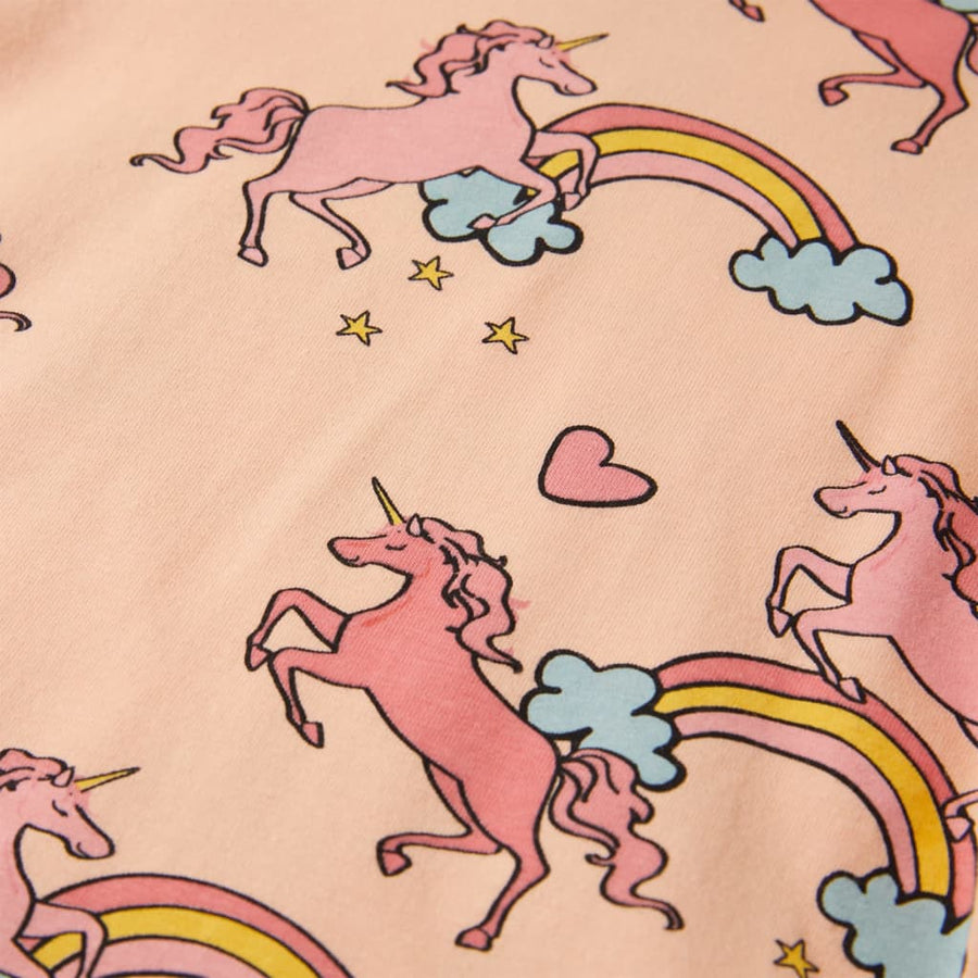 Kinderpyjama met korte mouwen 128 lichtoranje 128