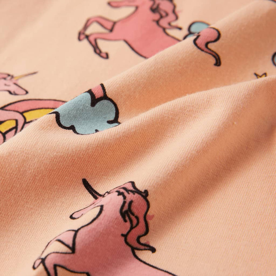 Kinderpyjama met korte mouwen 128 lichtoranje 128