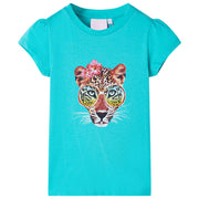 Kindershirt 128 mint katoen