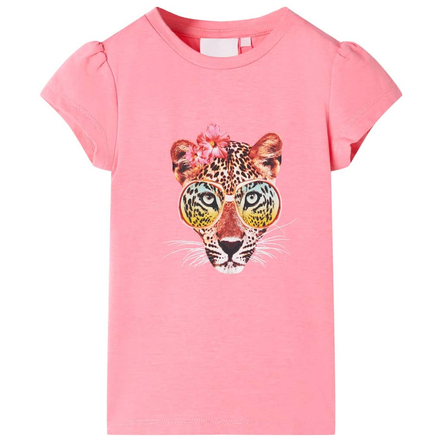 Kindershirt 92 neonroze Roze